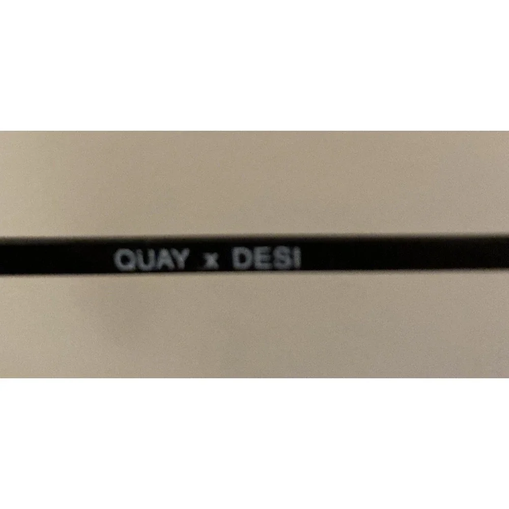 Quay High Key Mini X DESI Perkins Black Smoke Polarized Aviator‎ Sunglasses